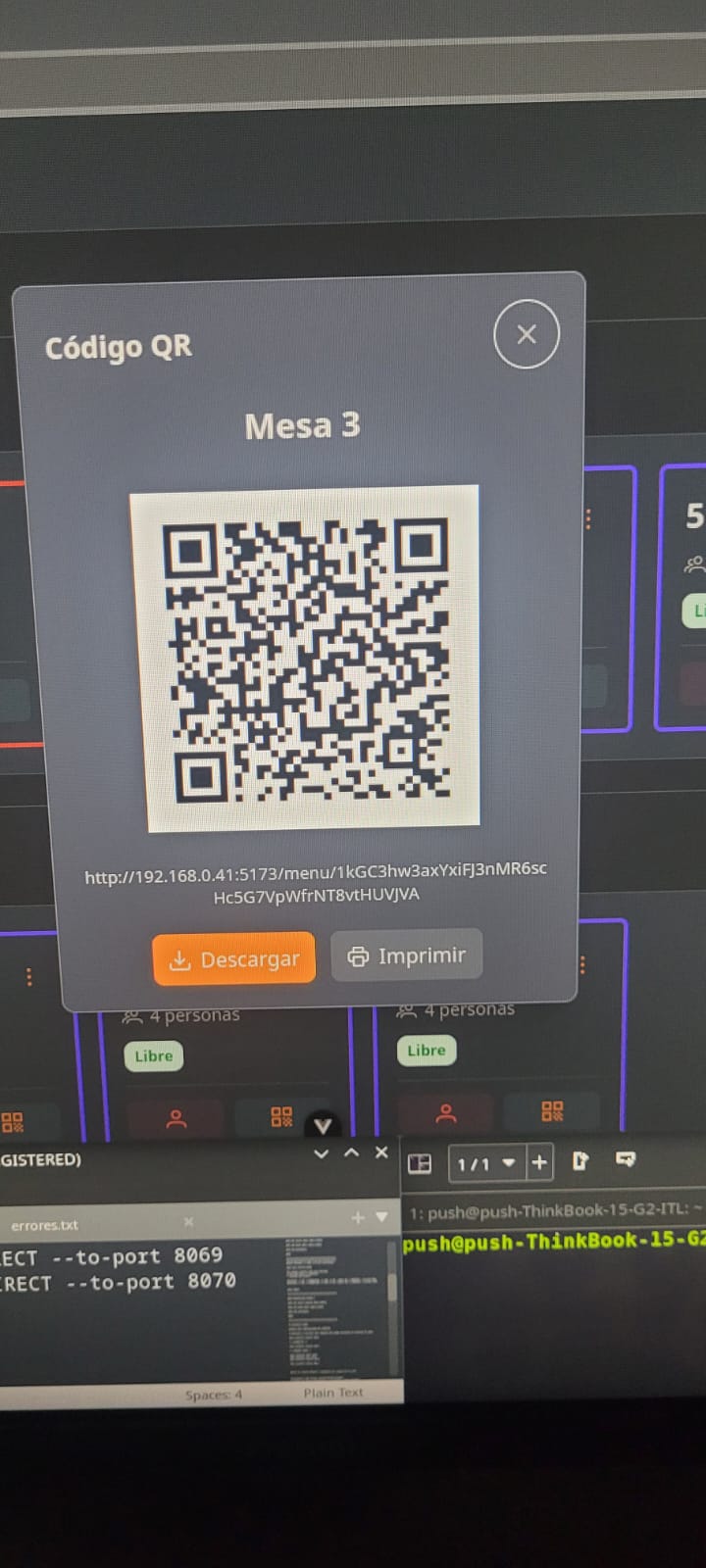 Menú digital de SysChef